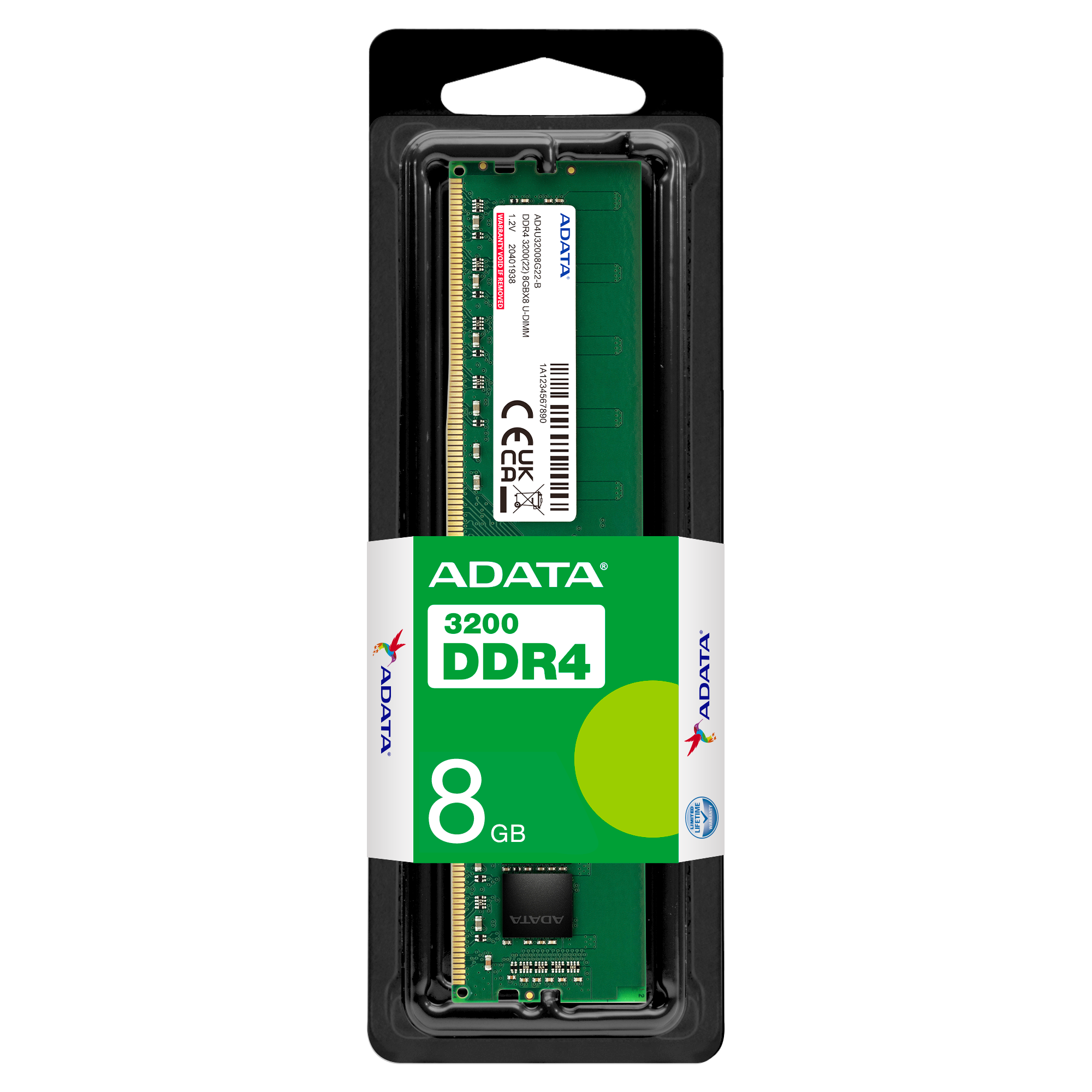 ADATA 8GB DDR5-5600 U-DIMM Memory Module, 8GB DDR5-5600MHz, AD5U56008G-S 1 ADATA 8GB DDR5-5600 U-DIMM Memory Module, 8GB DDR5-5600MHz, AD5U56008G-S